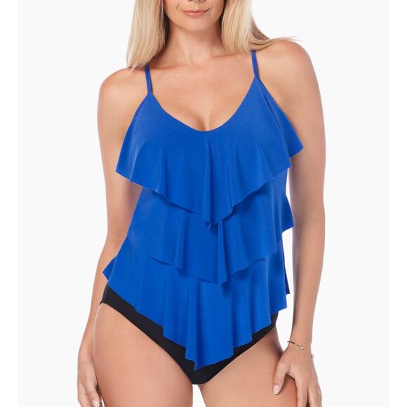 Magicsuit Other - Magicsuit Rita Cobalt Blue Ruffled Tankini Top & Bikini Bottoms, Sz 10 NEW $200